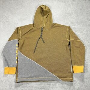 Hoka One One Hoodie Mens Large M/L Yellow Gray Pullover Sweater Running Gym